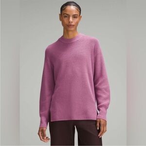 Lululemon Merino Wool-Blend Ribbed Crewneck Sweater Velvet Dust, runs small